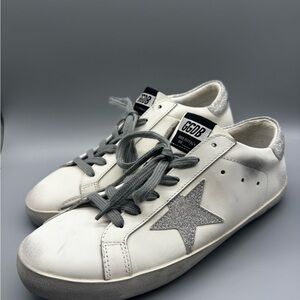 Golden Goose White and Gray Athletic Shoes